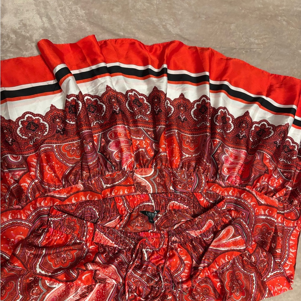Ralph Lauren Red and White Patterned Garment